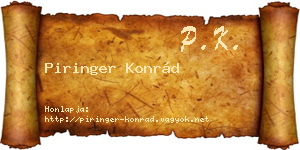 Piringer Konrád névjegykártya